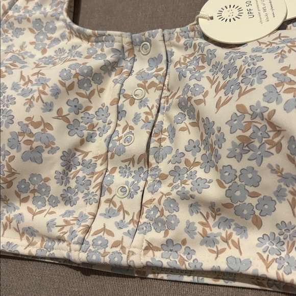 NWT [Rylee + Cru]' Bikini Rashguard Set Blue Ditsy Big Girls/Teen Sz 10 12 14 16 - Picture 8 of 14